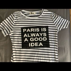 Side slit striped shirt